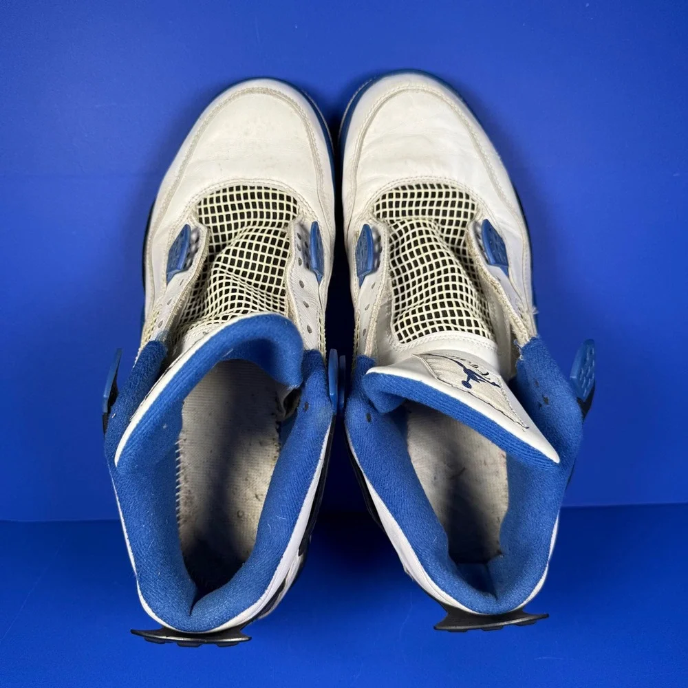 Jordan 4 Retro White Varsity Blue 308497-117 Men's 12 Athletic Sneakers‎ READ